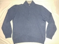 РЕЗЕРВИРАН! Gran Sasso Blue Wool Cashmere 1/4 Zip Sweater 54 (XL) мъжки пуловер от мерино и кашмир, снимка 3