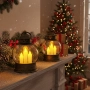 Декоративен коледен фенер с три LED свещи – безопасна и магична светлина, снимка 2