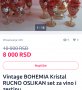  сервиз Бохемия гарафа  и 6бр чаши рисувани, снимка 12