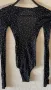 Уникално ново парти официално черно еластично секси боди универсален размер камъни цирконий блестящо, снимка 1