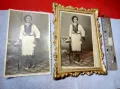 2 Стари СНИМКИ на БЪЛГАРКА в РЯДКА НАРОДНА НОСИЯ с ПАФТИ, снимка 7