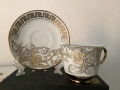 Чаша и чинийка порцелан позлата произведено в Германия отличен състояние , снимка 1