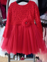 Бебешка официална рокля с тюл за момиче в червено, снимка 1 - Бебешки рокли - 44595903