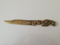 Античен китайски месингов нож за писма-рядък и уникален, снимка 13