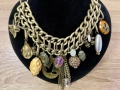 Дизайнерско колие тип чокър с висулки, Италия, снимка 3