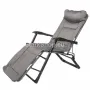 Сгъваем Шезлонг – Походно Легло Сив Цвят метална конструкция, снимка 1