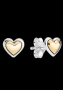Сребърни обеци Пандора сърца+Gold/нови, снимка 1 - Колиета, медальони, синджири - 44756605