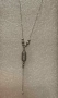 Страхотно нежно сребърно дамско колие с топчета и продълговата висулка с камъни, снимка 1