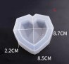 3D 3 размера диамантено сърце силиконов молд форма за фондан тесто гипс глина сапун шоколад смола, снимка 4