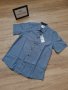 Нова колекция мъжка синя риза с къс ръкав FLP на намаление, снимка 1 - Ризи - 29439557