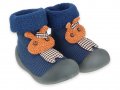 Полски бебешки обувки чорапки, Сини със зайче , снимка 1 - Бебешки обувки - 38649399