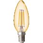 LED Filament Лампа, Конус, Димираща, 4W, E14, 2500K, 220-240V AC, Амбър, Ultralux -  LFC41425D