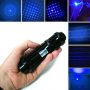 Мощен син акумулаторен лазер пойнтер 5000mW палещ клечка горящ балон, снимка 1