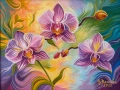 Оригинална картина – орхидеи – акрил – идея за подарък, снимка 2