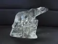 № 8763 Стара декоративна стъклена фигура на бяла мечка, снимка 3