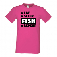 Мъжка тениска Fish 1,Eat,Sleep,Fish,Anime,Repeat,Ядене,Спане,Риба,Подарък,Повторение,Празник,, снимка 6 - Тениски - 36418956