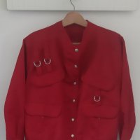 Vintage Womens Red Denim Savage Coat, снимка 1 - Якета - 37024697