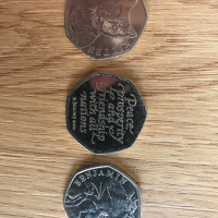 3 броя Монети 50 пенса UK, снимка 1 - Нумизматика и бонистика - 36559116