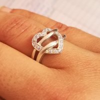 Красив сребърен пръстен - модел R003, снимка 3 - Пръстени - 35036224