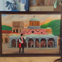 Рилски манастир маслена картина, снимка 3 - Картини - 37203217