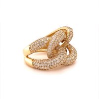 Златен дамски пръстен 9,15гр. размер:58 14кр. проба:585 модел:16394-5, снимка 3 - Пръстени - 40770155