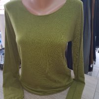 Мека блузка с ангора в зелено , снимка 2 - Блузи с дълъг ръкав и пуловери - 42469521