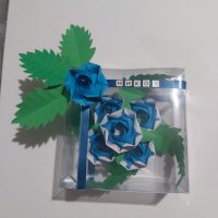 Оригами рози в кутиики, снимка 13 - Изкуствени цветя - 44693312