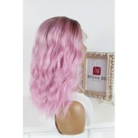 Къса розова на вълни лейс фронт перука Алиса, снимка 4 - Аксесоари за коса - 29204186