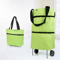 Сгъваема количка тип чанта за пазар, пазарска чанта с колелца, 2в1 чанта и , снимка 2 - Куфари - 35280745