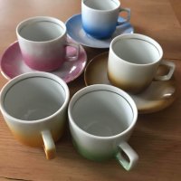 Разноцветни порцеланови чашки за кафе, снимка 2 - Чаши - 40447959