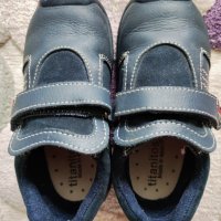 Детски обувки от естествена кожа Titanitos Yves Navy, размер 24 , снимка 3 - Бебешки обувки - 40470151