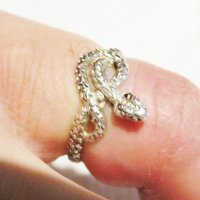 мъжки сребърен пръстен, рокерски пръстен змия моторджийски, снимка 1 - Пръстени - 31306087