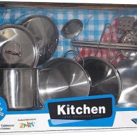 Комплект Детски реалистични готварски съдове, Метални, снимка 1 - Други - 42876226