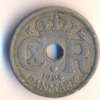 Дания 10 йоре 1924 година, снимка 2 - Нумизматика и бонистика - 38084999