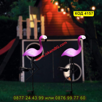 Градинска соларна лампа фламинго - КОД 4157, снимка 2 - Соларни лампи - 44681801
