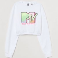  Къс Блуза MTV , снимка 2 - Блузи с дълъг ръкав и пуловери - 34033860