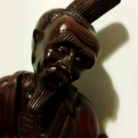 Стара китайска дървена фигурка, снимка 8 - Антикварни и старинни предмети - 44611224