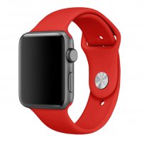 Силиконова каишка Apple watch 7 – 45mm, червена, снимка 2 - Каишки за часовници - 35512925