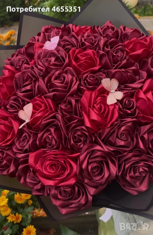 Ръчно изработен вечен сатенен букет-подходящ за всеки повод , снимка 1