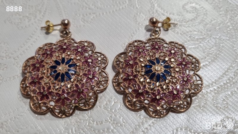 Оригинални сребърни Флорентински филигранни обеци, снимка 1