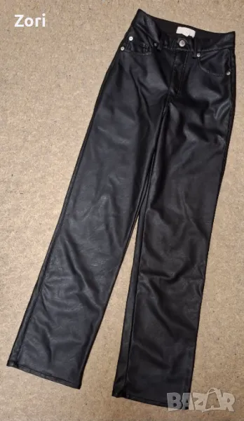 Черен кожен панталон ХХС размер , снимка 1