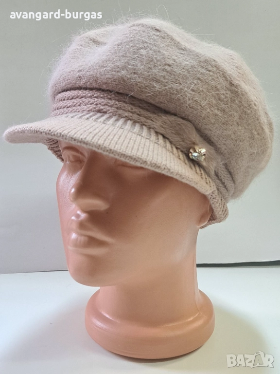 320 Дамска бутикова шапка каскет - ангора, снимка 1