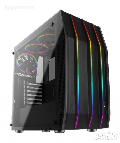 Кутия за компютър AeroCool PB13033.11 Черна ATX Middle Tower RGB Подсветка, снимка 1