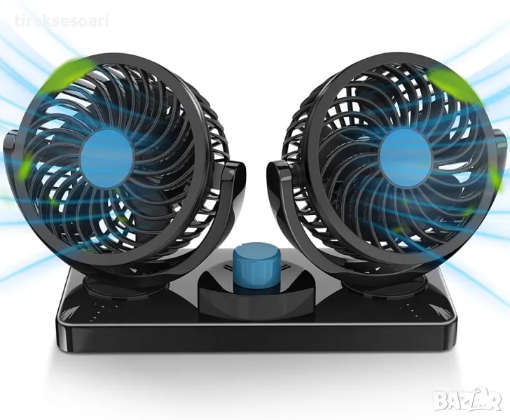 Двоен вентилатор за автомобили, джипове, бусове, камиони 5.5 инча 24V, снимка 1