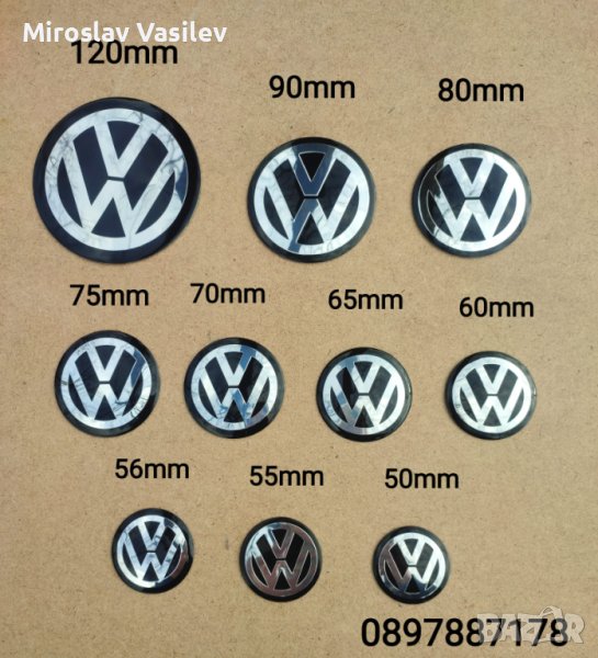 VW Стикери за капачки за джанти, снимка 1