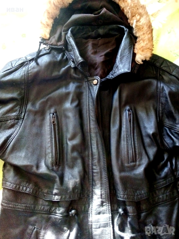 Дълго дамско яке естествена кожа размер L, снимка 1