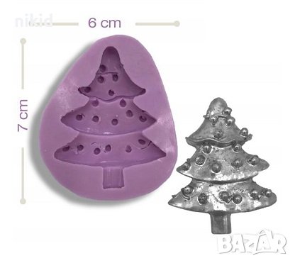 Елха с перли силиконов молд форма фондан шоколад гипс декор, снимка 1