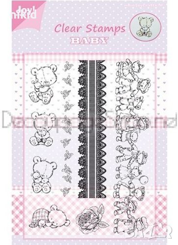 Мече Мечета Бордюр JOY CRAFTS силиконов гумен печат декор бисквитки фондан Scrapbooking, снимка 1