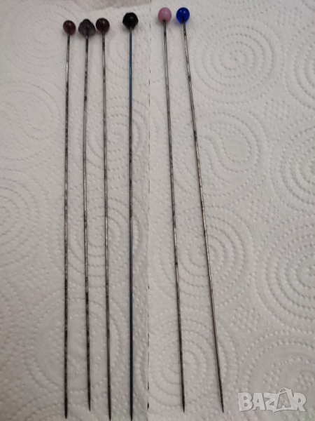 6 старинни игли за шапки вносни, снимка 1