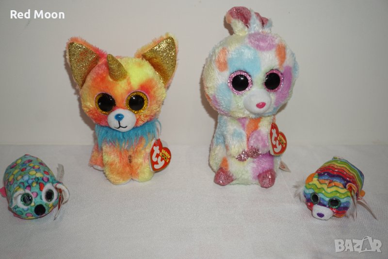 Лот от 4 Плюшени Играчки Beanie Boo's Yips Bloomy Stripes and Kale, снимка 1